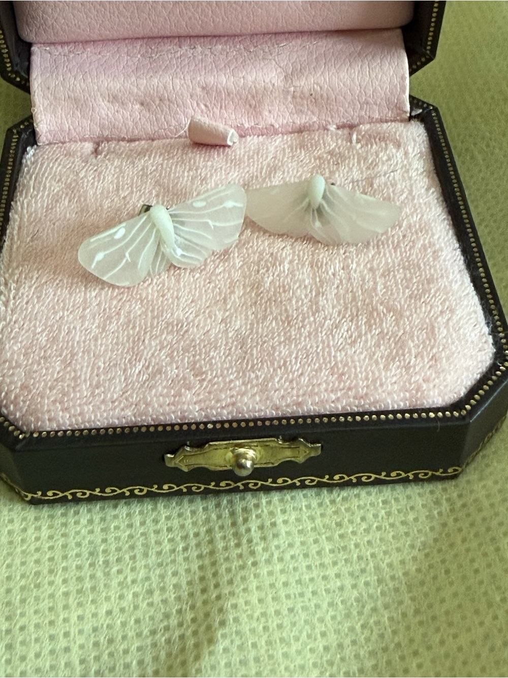 Handmade polymer clay translucent moth earrings